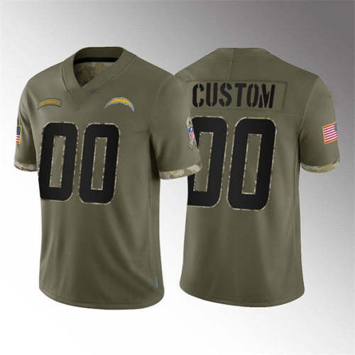 Custom LA.Chargers ACTIVE PLAYER 2022 Olive Salute To Service Limited Stitched American Football Jerseys