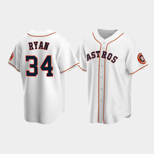 Baseball Houston Astros #34 Nolan Ryan White Stitched Jerseys