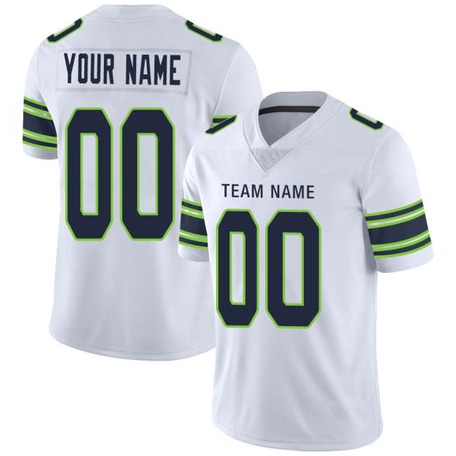 Custom Seattle Seahawks Stitched American Football Jerseys Personalize Birthday Gifts White Jersey