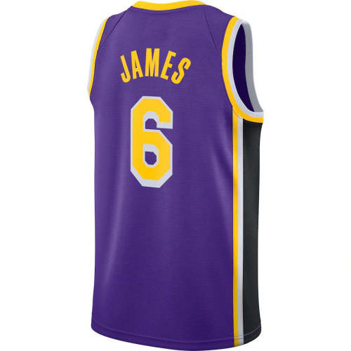 LA.Lakers #6 LeBron James Jordan Brand 2021-22 #6 Swingman Player Jersey  Statement Edition Purple Stitched American Basketball Jersey