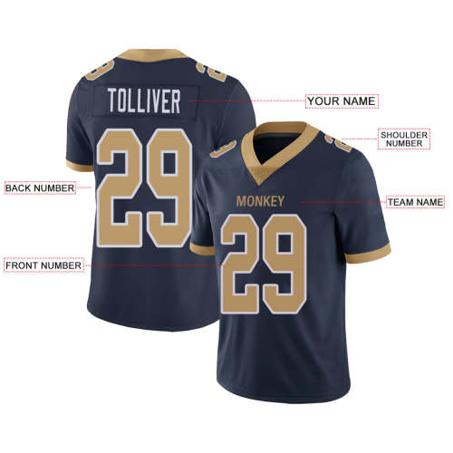 Custom  LA.Chargers Stitched American Football Jerseys Personalize Birthday Gifts Navy Jersey