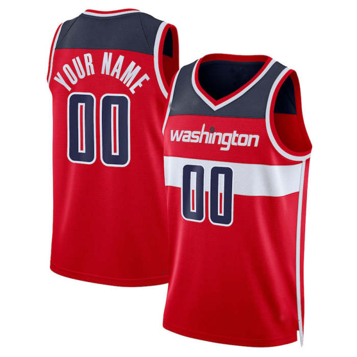 Custom W.Wizards Unisex  Swingman Jersey Red Icon Edition Stitched Basketball Jersey