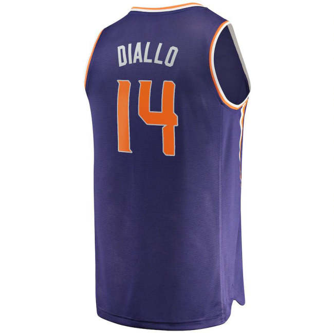 P.Suns #14 Cheick Diallo Fanatics Branded  Fast Break Replica Player Jersey Icon Edition Purple Stitched American Basketball Jersey