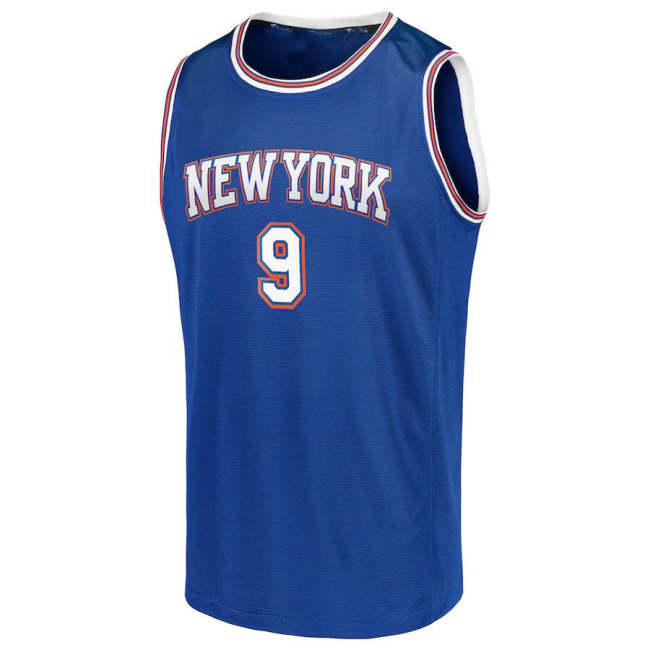 NY.Knicks #9 RJ Barrett Fanatics Authentic Fast Break Team Replica Jersey Statement Edition Royal Stitched American Basketball Jersey