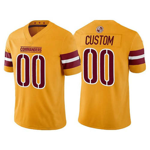 Custom Washington Commanders Gold Vapor Limited Jersey Football Stitched Jerseys