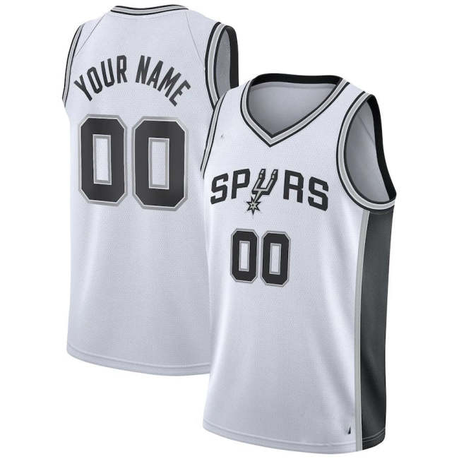 Custom S.Antonio Spurs 2020-21 Swingman Custom Jersey Association Edition White Stitched Basketball Jersey