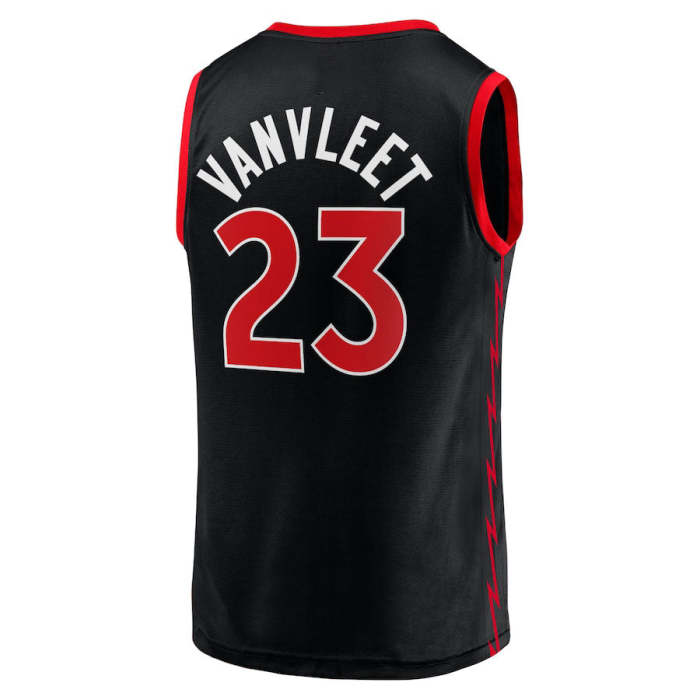 T.Raptors #23 Fred VanVleet Fanatics Branded  Fast Break Player Jersey Black Statement Edition Stitched American Basketball Jersey