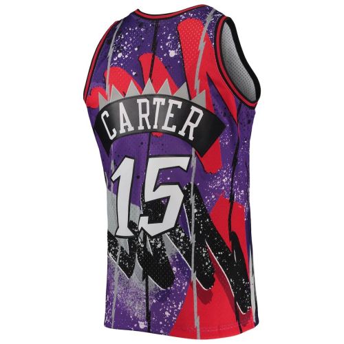 T.Raptors #15 Vince Carter Mitchell & Ness Hardwood Classics 1998-99 Hyper Hoops Swingman Jersey Purple Stitched American Basketball Jersey