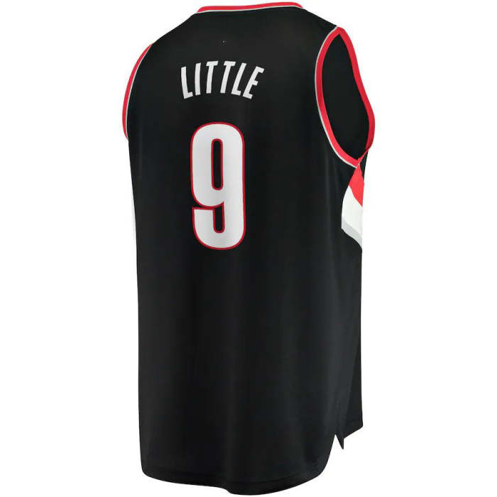 P.Trail Blazers #9 Nassir Little  Fanatics Branded Fast Break Player Jersey Icon Edition Black Stitched American Basketball Jersey