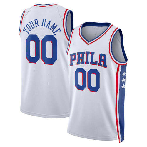 Custom PH.76ers Unisex 2022-23 Swingman Jersey Association Edition White Stitched Basketball Jersey