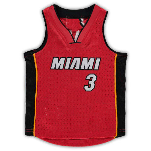 M.Heat #3 Dwyane Wade Mitchell & Ness Infant 2005-06 Hardwood Classics Player Jersey Red Stitched American Basketball Jersey