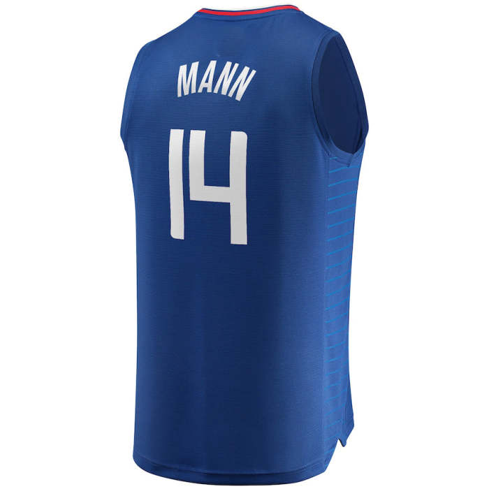 LA.Clippers #14 Terance Mann Fanatics Branded Fast Break Replica Jersey Icon Edition Royal Stitched American Basketball Jersey