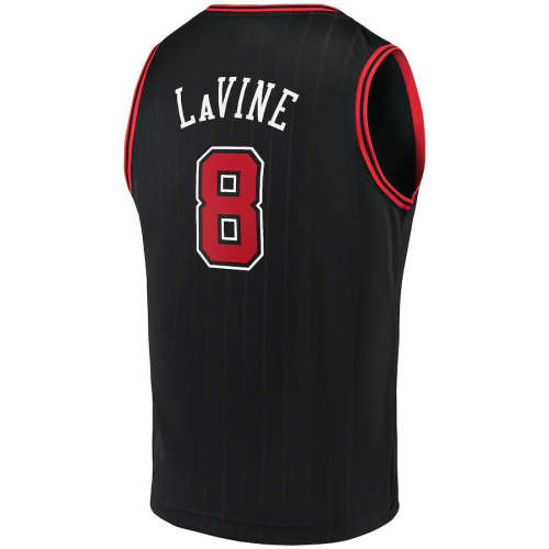 C.Bulls #8 Zach LaVine Fanatics Branded Fast Break Team Replica Jersey Black Statement Edition Stitched American Basketball Jersey