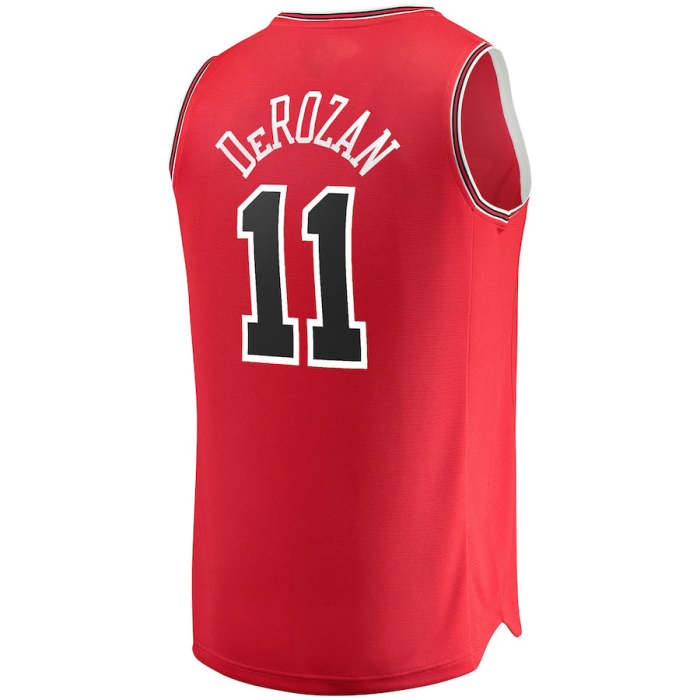 C.Bulls #11 DeMar DeRozan Fanatics Branded 2021-22 Fast Break Replica Player Jersey Icon Edition Red Stitched American Basketball Jersey