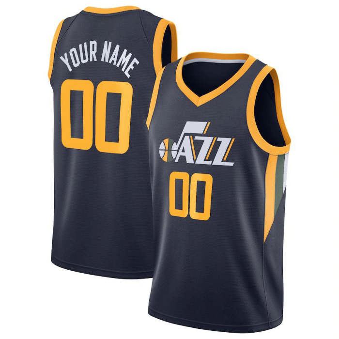 Custom U.Jazz Swingman Custom Jersey Navy Icon Edition Stitched Basketball Jersey