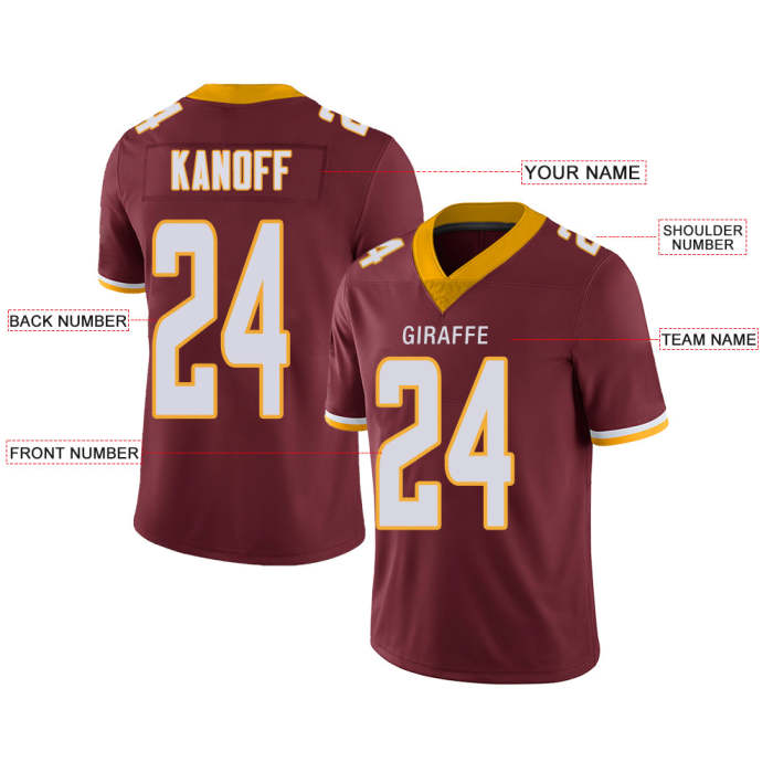 Custom Washington Redskins Stitched American Football Jerseys Personalize Birthday Gifts Red Jersey