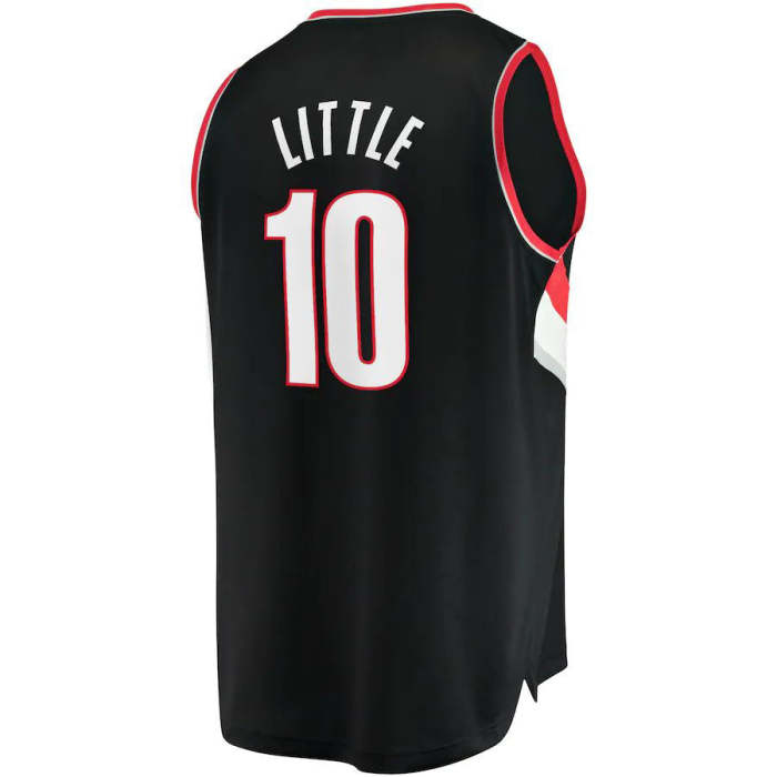 P.Trail Blazers #10 Nassir Little Fanatics Branded 2021-22 Fast Break Replica Jersey Icon Edition Black Stitched American Basketball Jersey