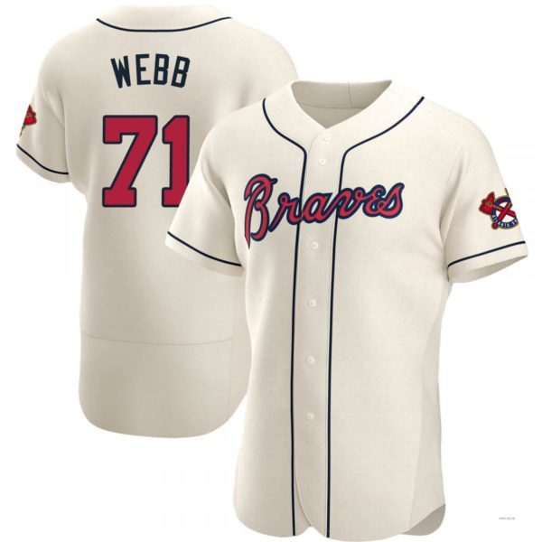 Atlanta Braves #71 Jacob Webb Cream Alternate Jersey Stitches Baseball Jerseys