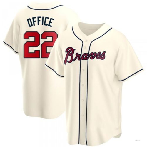 Atlanta Braves #22 Rowland Office Cream Alternate Jersey Stitches Baseball Jerseys