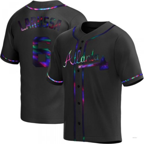 Atlanta Braves #6 Tony Larussa Black Holographic Alternate Jersey Stitches Baseball Jerseys