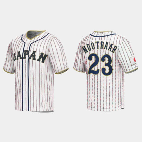 #23 LARS NOOTBAAR JAPAN BASEBALL 2023 WORLD BASEBALL CLASSIC JERSEY �C WHITE Stitches Baseball Jerseys