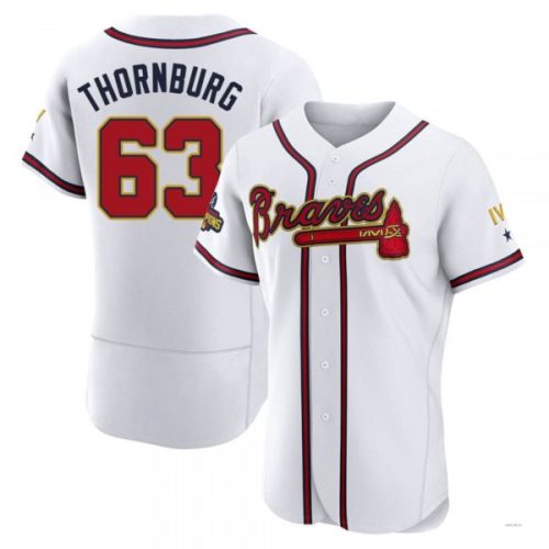 Atlanta Braves #63 Tyler Thornburg Gold White 2022 Program Jersey Stitches Baseball Jerseys