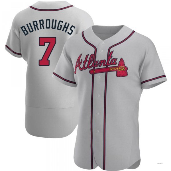 Atlanta Braves #7 Jeff Burroughs Gray Road Jersey Stitches Baseball Jerseys