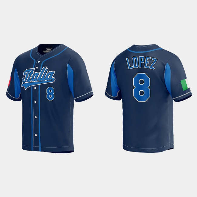 #8 NICKY LOPEZ WORLD BASEBALL CLASSIC 2023 WORLD BASEBALL CLASSIC JERSEY �C NAVY Stitches Baseball Jerseys