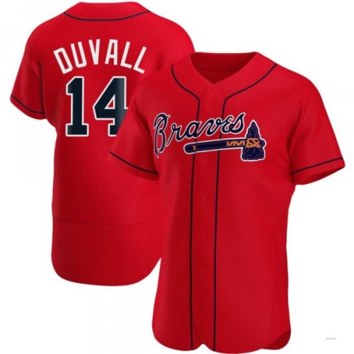 Atlanta Braves #14 Adam Duvall Red Alternate Jersey Stitches Baseball Jerseys