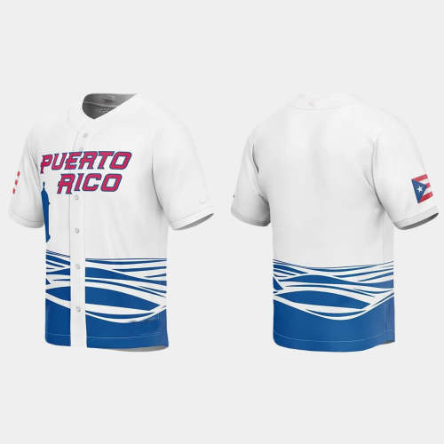 PUERTO RICO BASEBALL 2023 WORLD BASEBALL CLASSIC JERSEY �C WHITE Stitches Baseball Jerseys