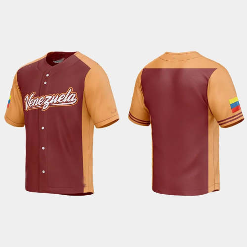 VENEZUELA BASEBALL 2023 WORLD BASEBALL CLASSIC JERSEY �C BURGUNDY Stitches Baseball Jerseys