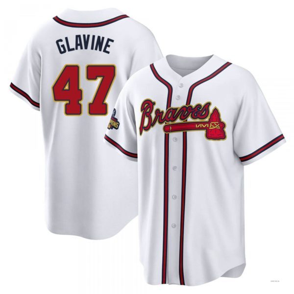 Atlanta Braves #47 Tom Glavine Gold White 2022 Program Jersey Stitches Baseball Jerseys