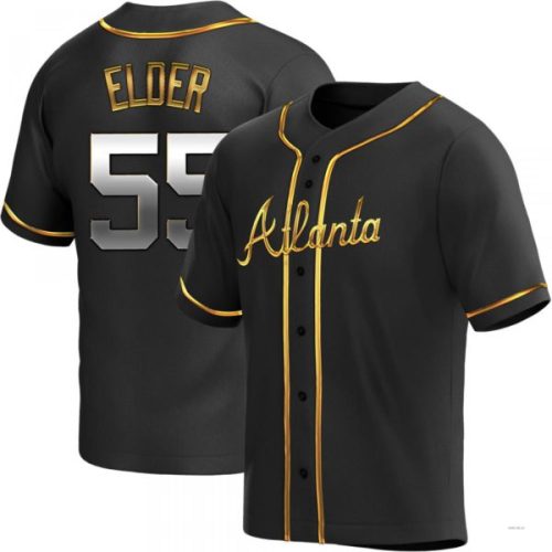 Atlanta Braves #55 Bryce Elder Black Golden Alternate Jersey Stitches Baseball Jerseys