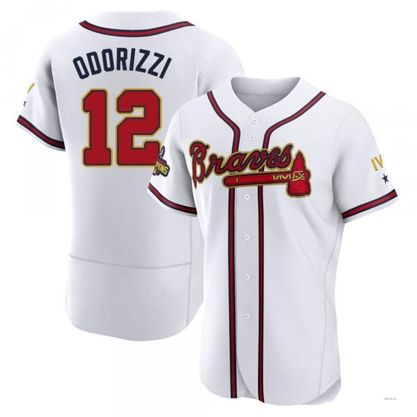 Atlanta Braves #12 Jake Odorizzi Gold White 2022 Program Jersey Stitches Baseball Jerseys