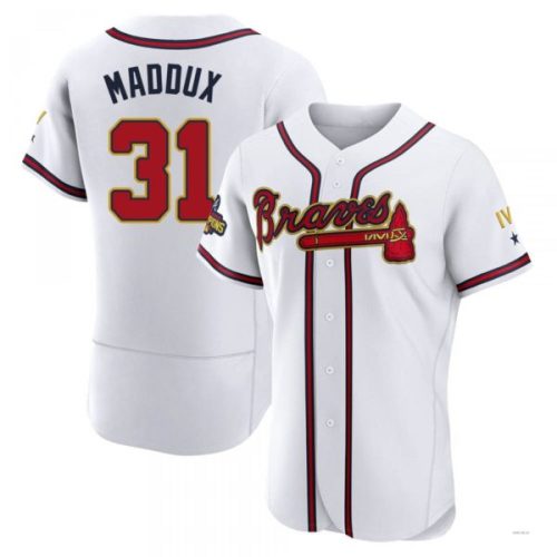 Atlanta Braves #31 Greg Maddux Gold White 2022 Program Jersey Stitches Baseball Jerseys