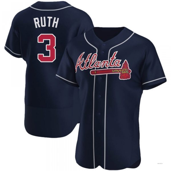 Atlanta Braves #3 Babe Ruth Navy Alternate Jersey Stitches Baseball Jerseys