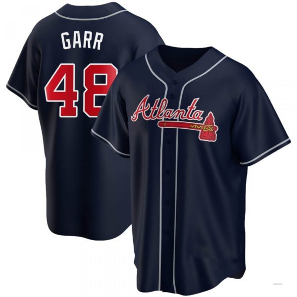 Atlanta Braves #48 Ralph Garr Navy Alternate Jersey Stitches Baseball Jerseys