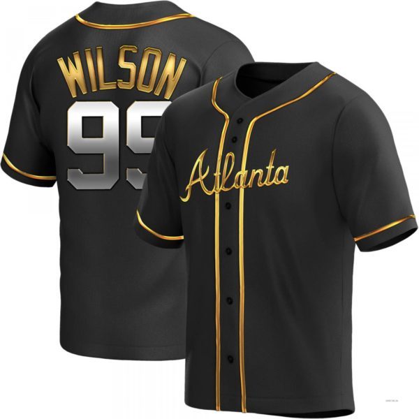 Atlanta Braves #99 Brooks Wilson Black Golden Alternate Jersey Stitches Baseball Jerseys