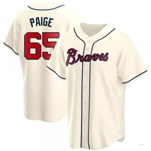 Atlanta Braves #65 Satchel Paige Cream Alternate Jersey Stitches Baseball Jerseys