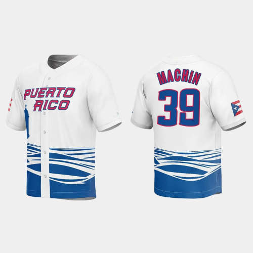 #39 VIMAEL MACHIN PUERTO RICO BASEBALL 2023 WORLD BASEBALL CLASSIC JERSEY �C WHITE Stitches Baseball Jerseys