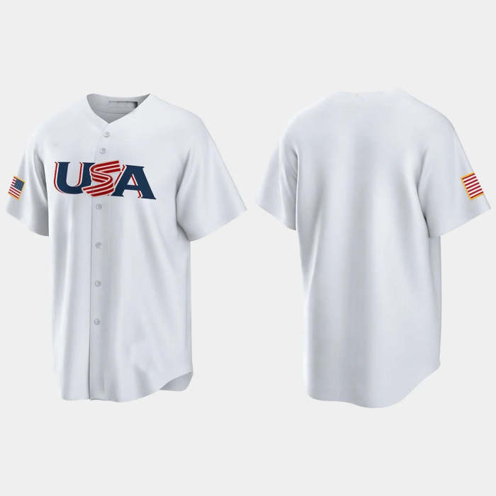 USA 2023 WORLD BASEBALL CLASSIC REPLICA JERSEY �C WHITE Stitches Baseball Jerseys