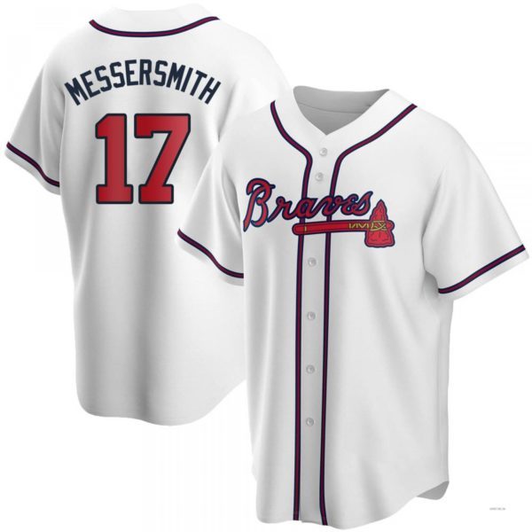 Atlanta Braves #17 Andy Messersmith White Black/ Jersey Stitches Baseball Jerseys