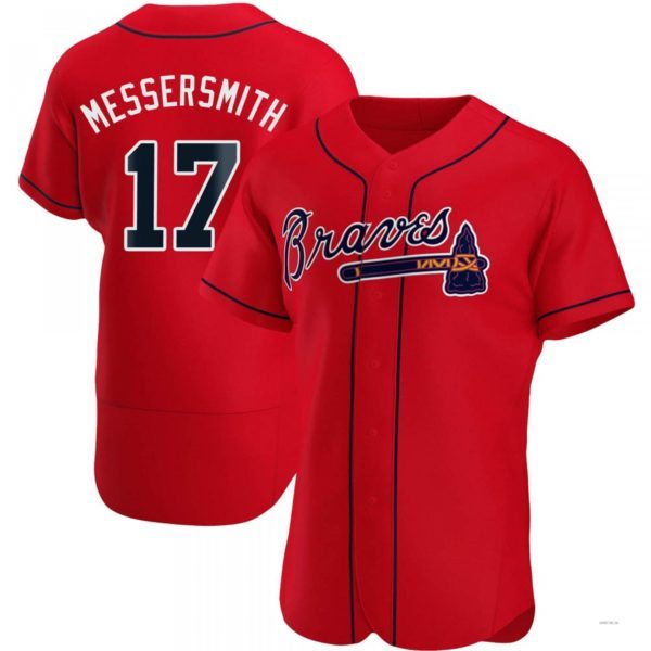 Atlanta Braves #17 Andy Messersmith Red Alternate Jersey Stitches Baseball Jerseys