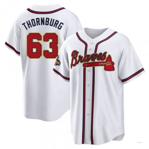 Atlanta Braves #63 Tyler Thornburg Gold White 2022 Program Jersey Stitches Baseball Jerseys