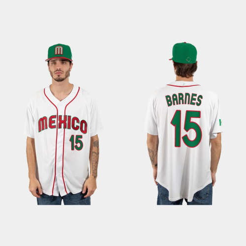 #15 AUSTIN BARNES MEXICO BASEBALL 2023 WORLD BASEBALL CLASSIC JERSEY �C WHITE Stitches Baseball Jerseys