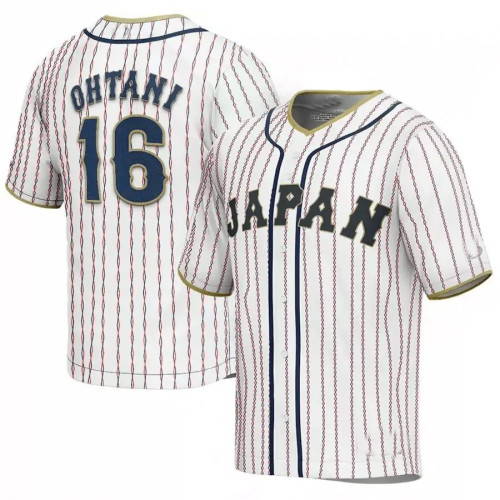 #16 SHOHEI OHTANI JAPAN BASEBALL 2023 WORLD BASEBALL CLASSIC JERSEY – WHITE Stitches Baseball Jerseys