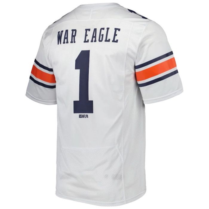 #1 A.Tigers Under Armour Team Wordmark Replica Football Jersey White Stitched American College Jerseys