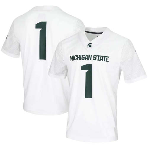 #1 M.State Spartans Untouchable Game Jersey White Stitched American College Jerseys