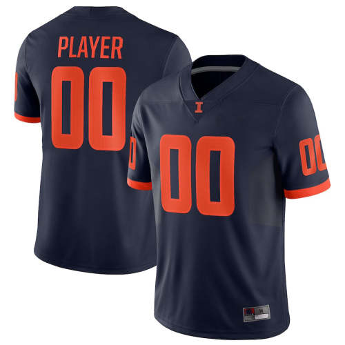 Custom I.Fighting Illini Pick-A-Player NIL Replica Football Jersey  Navy American Stitched College Jerseys