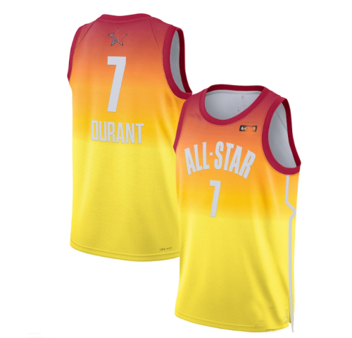 #7 Kevin Durant 2023 All-Star Game Swingman Jersey - Orange Stitched American Basketball Jersey